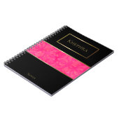 Carnet Batik rose vif Nom simple (Côté gauche)