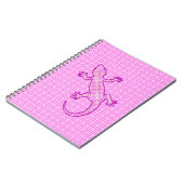Carnet Batik tribal Gecko - orchidée et coquille rose (Côté gauche)