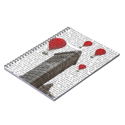 Carnet Bâtiment en fer plat et ballons rouges à air chaud (Côté gauche)