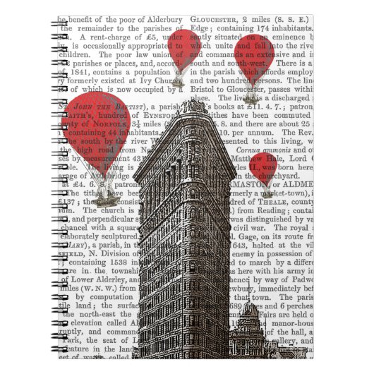 Carnet Bâtiment en fer plat et ballons rouges à air chaud (Devant)