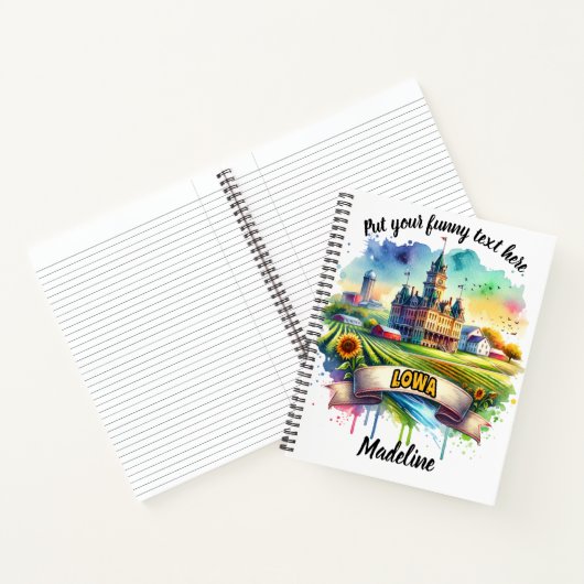 Carnet Bâtiment historique de l'Iowa dans des champs colo (Intérieur)