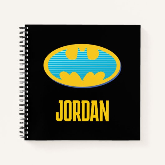 Carnet Batman | Symbole Cyan Stripes (Devant)