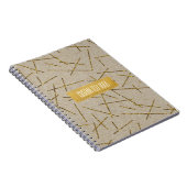 Carnet Bâtonnets de confettis dorés Kraft Moderne Chic Gl (Côté Droit)
