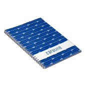 Carnet Bâtons blancs bleus et motif à lignes pointillées (Côté Droit)