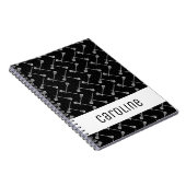 Carnet Bâtons blancs de crosse noire à motifs (Côté Droit)