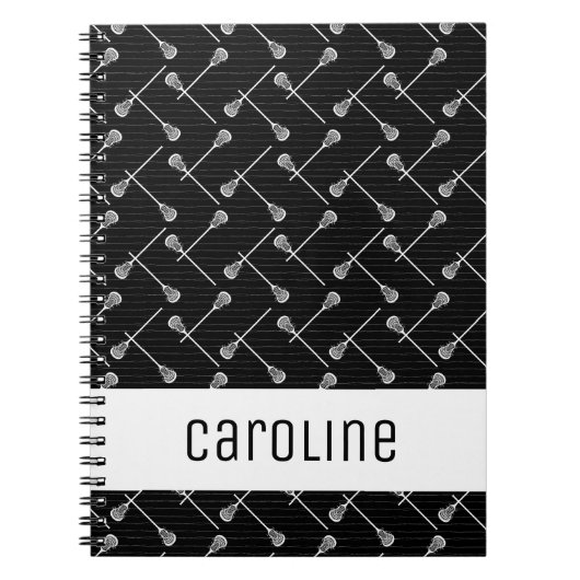 Carnet Bâtons blancs de crosse noire à motifs (Devant)