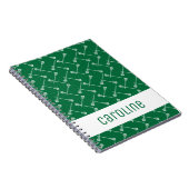 Carnet Bâtons blancs de crosse verte à motifs (Côté Droit)