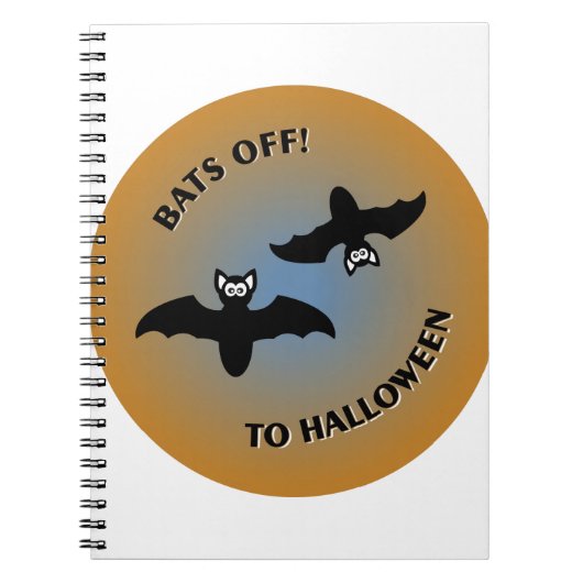 Carnet Bats d'Halloween bleu orange (Devant)