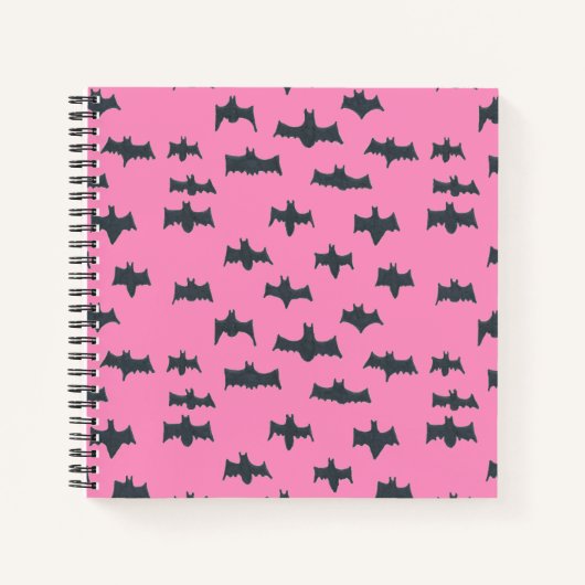 Carnet Bats d'Halloween roses et noires (Devant)