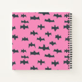 Carnet Bats d'Halloween roses et noires (Dos)