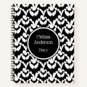 Carnet Bats Horreur Motif gothique Nom personnalisé Noir (Devant)