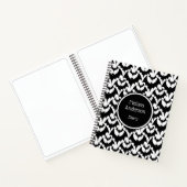 Carnet Bats Horreur Motif gothique Nom personnalisé Noir (Intérieur)