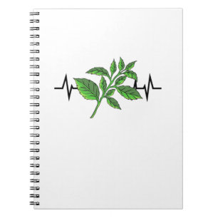 Carnet Battement de coeur de la plante de basilic