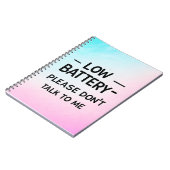 Carnet Batterie basse S'il vous plaît ne me parlez pas - (Côté gauche)