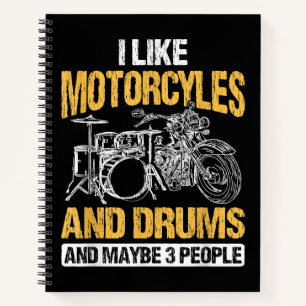 Carnet Batteur Batterie J'Aime Les Motos Et Les Tambours
