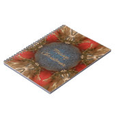 Carnet Baubles de décoration de Noël rouge bleu (Côté gauche)