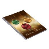 Carnet Baubles de Noël Jaune Dorée Avec Texte Personnalis (Côté Droit)