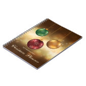 Carnet Baubles de Noël Jaune Dorée Avec Texte Personnalis (Côté gauche)