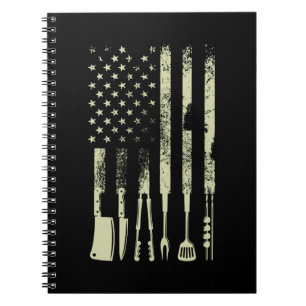Carnet BBQ Barbecue Meat Smoking US Flag