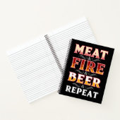 Carnet BBQ | BBQ Grill Fumer Viande Feu Bière Répétition (Intérieur)