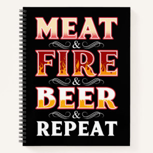 Carnet BBQ   BBQ Grill Fumer Viande Feu Bière Répétition