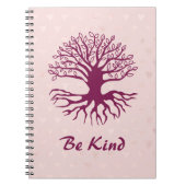 Carnet Be Kind - Arbre de Vie en Bourgogne sur Coeurs Ros (Devant)
