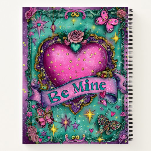 Carnet Be Mine Valentines Spiral Notebook (Dos)