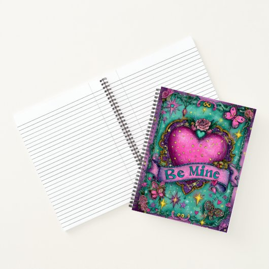 Carnet Be Mine Valentines Spiral Notebook (Intérieur)