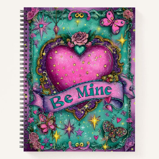 Carnet Be Mine Valentines Spiral Notebook (Devant)