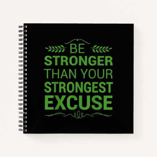 Carnet Be Stronger Than Strongest Excuse Funny Gym (Devant)