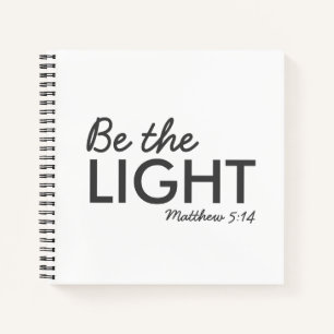 Carnet Be the Light   Matthew 5:14 Bible Verse Christian