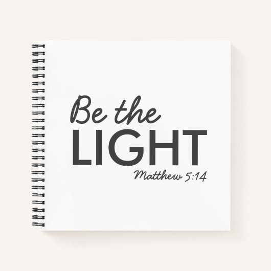 Carnet Be the Light | Matthew 5:14 Bible Verse Christian (Devant)