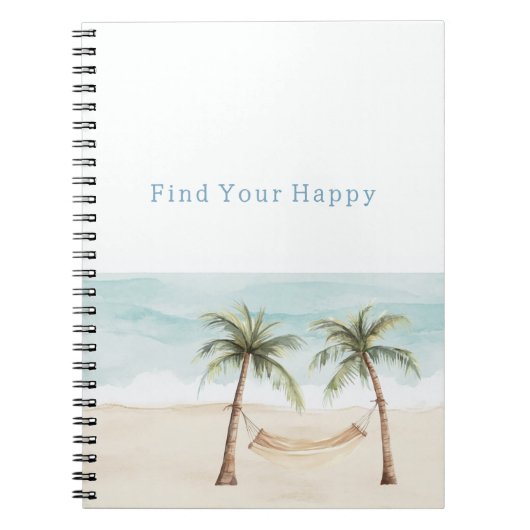 Carnet Beach Find Your Happy Palm Trees Ocean (Devant)