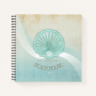 Carnet Beach House Clam Shell Aqua Blue ID623