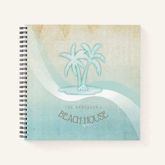 Carnet Beach House Palm Trees Aqua ID623 (Devant)