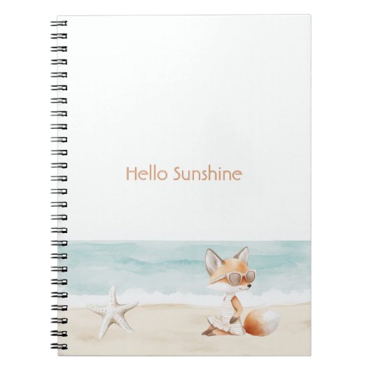 Carnet Beach Ocean Starfish Fox Hello Sunshine (Devant)