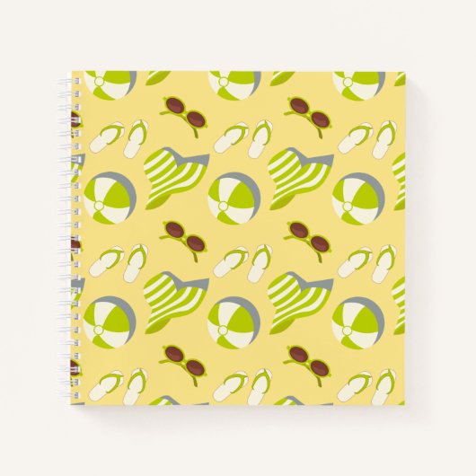 Carnet Beach vacay pattern with sunglasses and sun hat (Devant)