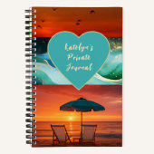 Carnet Beach Vibe Sunset Personalized Spiral Notebook (Recto)