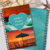 Carnet Beach Vibe Sunset Personalized Spiral Notebook