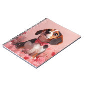 Carnet Beagle avec des roses - Saint-Valentin (Côté gauche)