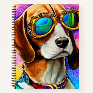Carnet Beagle avec lunettes de soleil