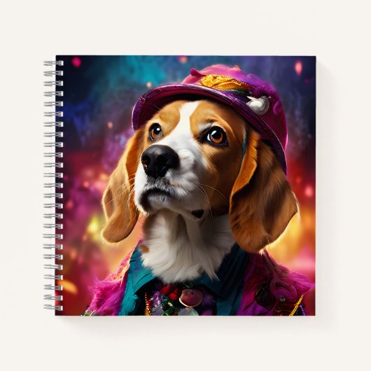 Carnet Beagle dans un Casquette rose (Devant)