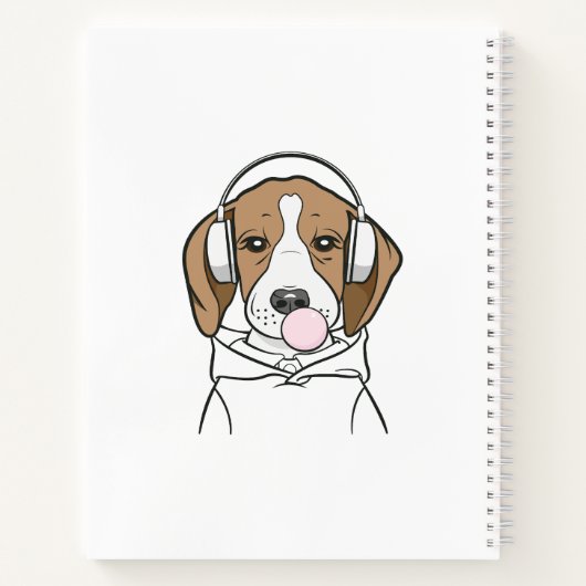 Carnet Beagle de refroidissement avec Bubblegum mignon ch (Dos)