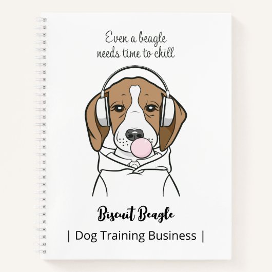 Carnet Beagle de refroidissement avec Bubblegum mignon ch (Devant)