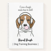 Carnet Beagle décontracté avec un bubble gum Mignon Drôle (Devant)