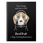 Carnet Beagle décontracté avec un bubble gum Mignon Drôle (Devant)