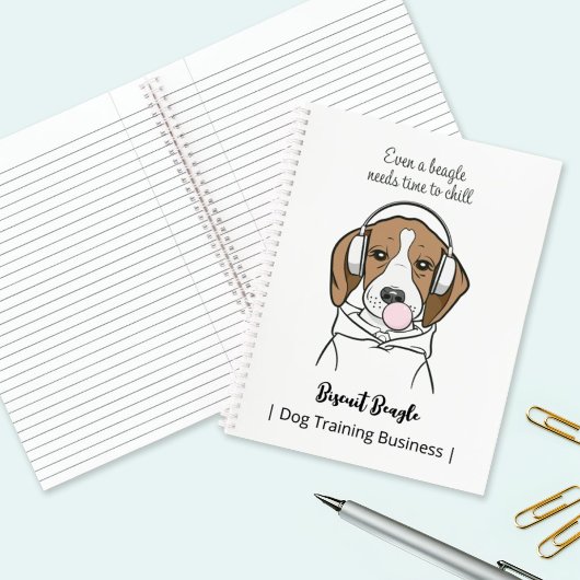 Carnet Beagle décontracté avec un bubble gum Mignon Drôle
