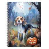 Carnet Beagle d'Halloween avec citrouilles effrayant (Devant)