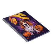 Carnet Beagle Effrayant Halloween Sorcière Et Citrouille (Côté Droit)