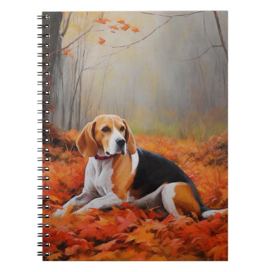 Carnet Beagle en automne Leaves automne Inspire (Devant)